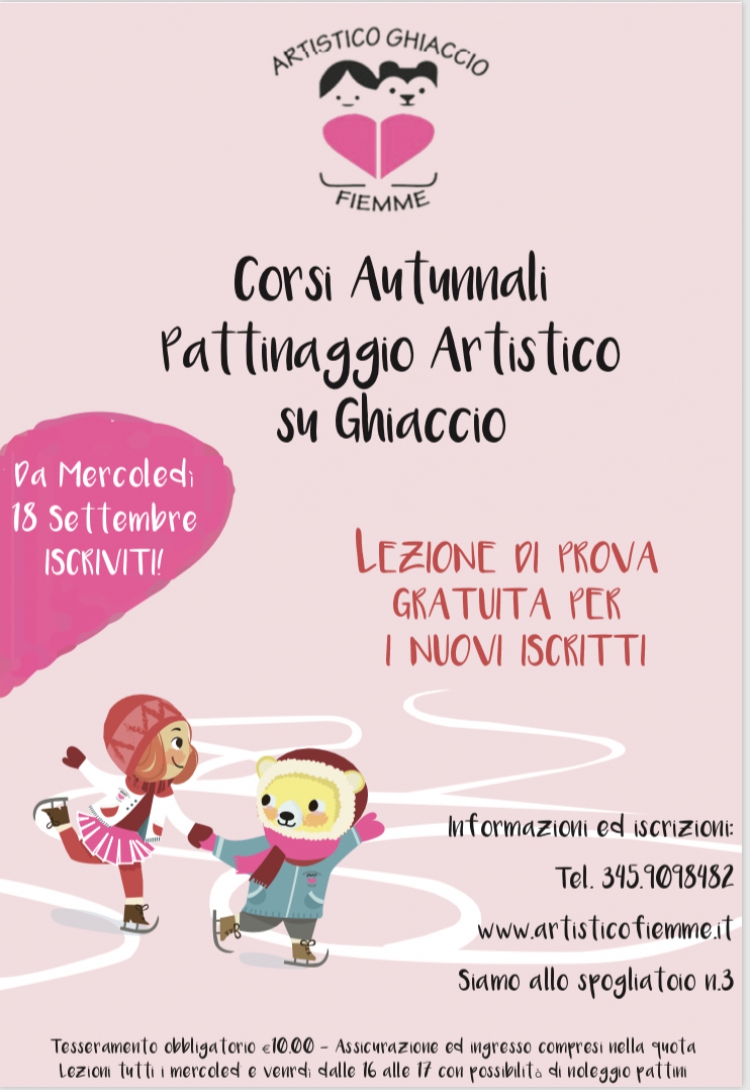 Nuovi corsi di pattinaggio dal 18 settembre